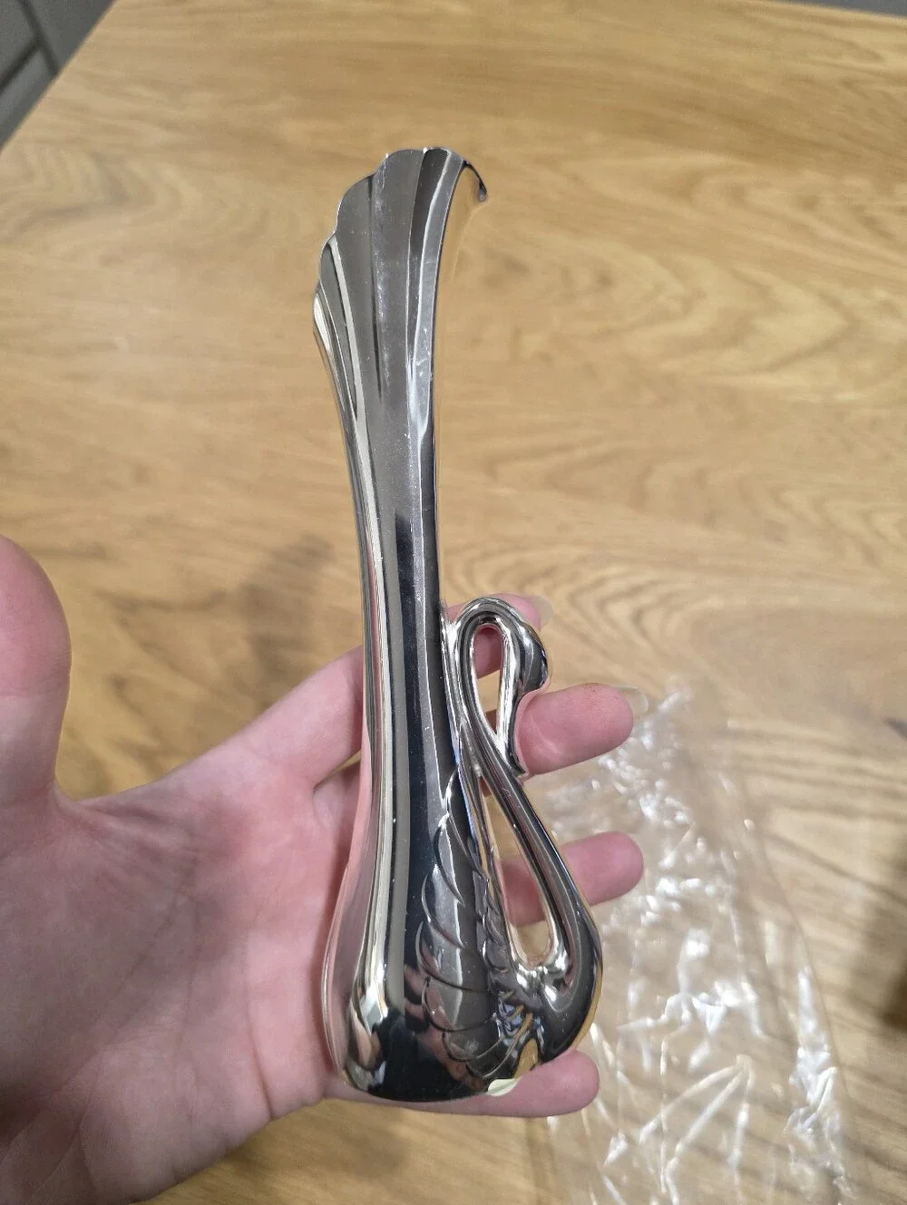 Swan Bud Vase - Silver Finish